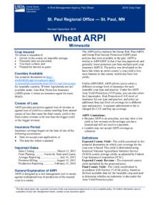 United States Department of Agriculture A Risk Management Agency Fact Sheet