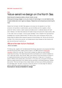 NWO-MVI nieuwsbriefCase Value-sensitive design on the North Sea Scientists and companies realise a robust industry at sea