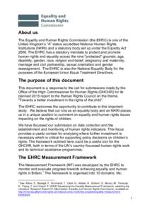 About us The Equality and Human Rights Commission (the EHRC) is one of the United Kingdom’s “A” status accredited National Human Rights Institutions (NHRI) and a statutory body set up under the Equality Act[removed]T