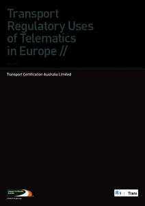 Transport Regulatory Uses of Telematics in Europe Report (Rapp