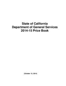 State of California Department of General ServicesPrice Book (October 13, 2014)