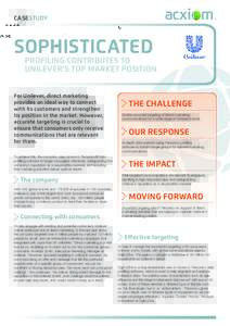 Casestudy  Sophisticated Profiling Contributes to Unilever’s Top Market Position