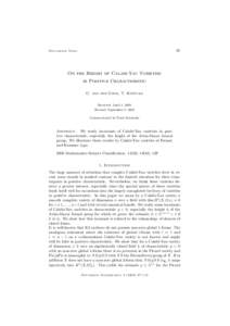 97  Documenta Math. On the Height of Calabi-Yau Varieties in Positive Characteristic