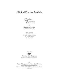 Clinical Practice Module  Q uality Assurance in