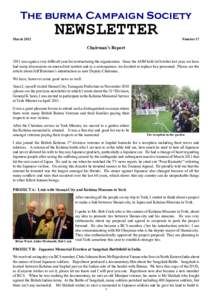 The burma Campaign Society March 2012 NEWSLETTER  Number 17