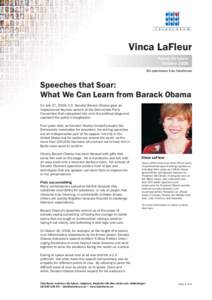 Vinca LaFleur - Speeches that Soar: What We Can Learn from Barack Obama