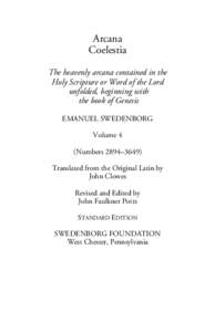 Arcana Coelestia volume  4