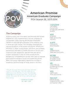 American Promise  American Graduate Campaign POV Season 26, ,523,000