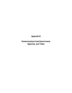 Appendix B Communications from Governments, Agencies, and Tribes This page intentionally left blank