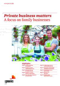 www.pwc.ie/pbs  Private business matters A focus on family businesses  Highlights:
