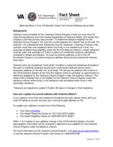 Address Change Fact Sheet - U.S. Department of Veterans Affairs