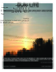 SUN LitE Shedding some light on UFOlogy and UFOs Dr. Richard Feynman  Volume 1 Number 1