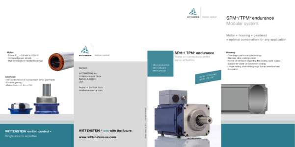 motion control  SPM+/ TPM+ endurance Modular system: Motor + housing + gearhead = optimal combination for any application