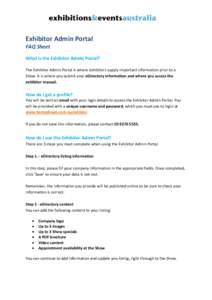 Microsoft Word - Exhibitor Admin Portal - Brisbane.docx