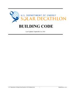 U.S. Department of Energy Solar Decathlon 2015 Building Code