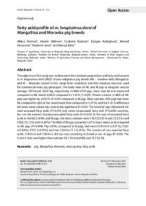 Fatty acid profile of m. longissimus dorsi of Mangalitsa and Moravka pig breeds