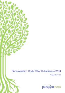 Remuneration Code Pillar lll disclosure 2014 Paragon Bank PLC bank  Remuneration Code Pillar lll disclosure