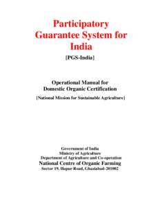 Participatory Guarantee System for India [PGS-India]  Operational Manual for