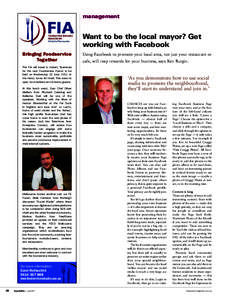 management  Want to be the local mayor? Get working with Facebook Bringing Foodservice Together