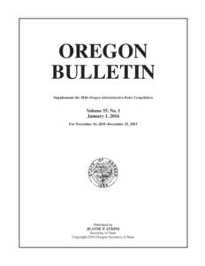 January 2016 Oregon Bulletin