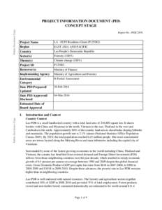 Public Disclosure Copy  PROJECT INFORMATION DOCUMENT (PID) CONCEPT STAGE Report No.: PIDC2676