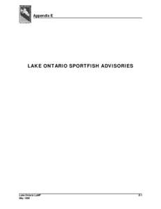 Lakewide Management Plans (LaMP) Ontario, June 1998: Appendix E