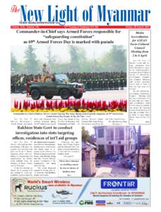 New Light of Myanmar  THE MOST RELIABLE NEWSPAPER AROUND YOU Volume XXI, Number 346