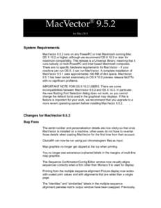 ®  MacVectorfor Mac OS X  System Requirements