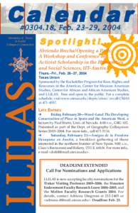 Calendar #[removed], Feb. 23–29, 2004 University of Texas at Austin College of Liberal Arts