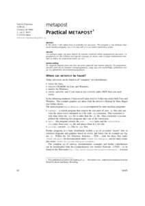 metapost Practical METAPOST 1 Fabrice Popineau SUPELEC – Campus de Metz