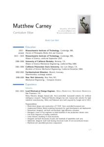 Matthew Carney Curriculum Vitae Brookline, MAB  Í www.matthematic.com