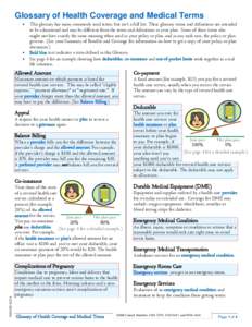 Glossary of Health Coverage and Medical Terms