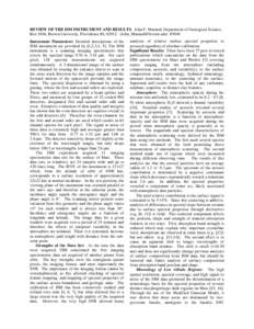 REVIEW OF THE ISM INSTRUMENT AND RESULTS. John F. Mustard, Department of Geological Science, Box 1846, Brown University, Providence RI, [removed]removed]) #3040 Instrument Parameters: Detailed descriptions o