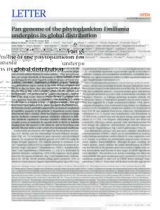 LETTER  OPEN doi:nature12221  Pan genome of the phytoplankton Emiliania