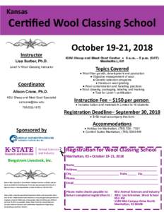 Kansas  Certified Wool Classing School Instructor Lisa Surber, Ph.D. Level IV Wool Classing Instructor