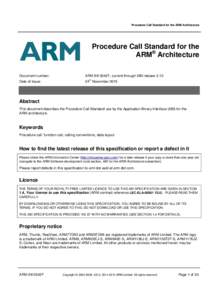 Procedure Call Standard for the ARM Architecture