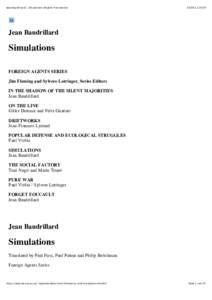Jean Baudrillard - Simulations (English Translation:28 Jean Baudrillard
