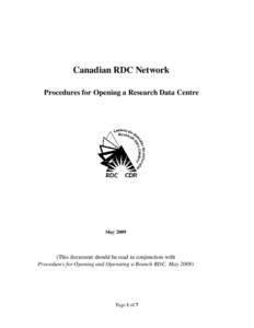 PROCEDURES FOR OPENING A RESEARCH DATA CENTRE