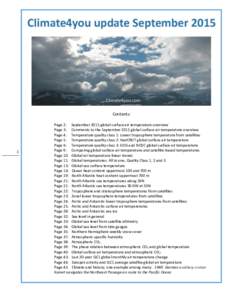 Contents:  1 Page 2: September 2015 global surface air temperature overview Page 3: Comments to the September 2015 global surface air temperature overview