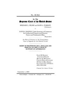 NOIn The Supreme Court of the United States BERNARD L. BILSKI and RAND A. WARSAW, Petitioners,