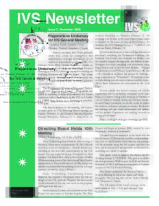 IVS Newsletter Issue 7, December 2003 Preparations Underway for IVS General Meeting −Anthony Searle, Geodetic Survey