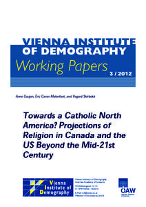 VIENNA INSTITUTE OF DEMOGRAPHY Working Papers