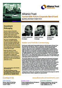 Alliance Trust  Sustainable Future Corporate Bond Fund Quarterly Factsheet 31 MarchInvestment