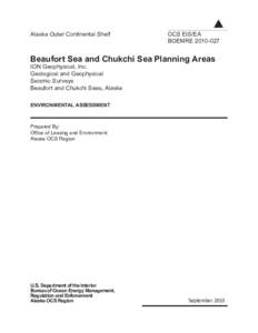 Alaska Outer Continental Shelf  OCS EIS/EA BOEMRE[removed]Beaufort Sea and Chukchi Sea Planning Areas