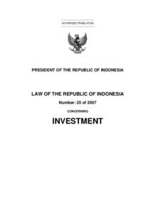 Political geography / Asia / International Investment Agreement / Foreign direct investment in Iran / International relations / Indonesia / Investment