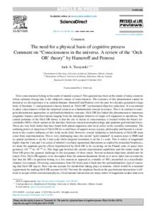 The need for a physical basis of cognitive process.Comment on “Consciousness in the universe. A review of the ‘Orch OR’ theory” by Hameroff and Penrose