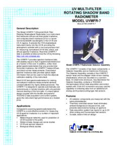 UV MULTI-FILTER ROTATING SHADOW BAND RADIOMETER MODEL UVMFR-7 BULLETIN UVMFR-7