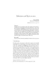 Robustness and Up-to-us-ness Simon Kittle University of Innsbruck BIBLID626X; pp. 35–57]  Abstract