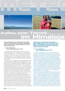 PHWHR Aufbau einer Thermik im Himalaja Nach den Messungen in einer Thermik im Dezember 2006 in Verbier, deren Analyse im «Swiss Glider» 3.07 publiziert