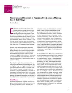 Governmental Coercion in Reproductive Decision Making: See It Both Ways